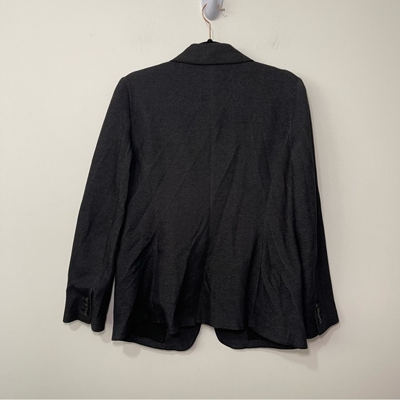 Ann Taylor Women’s Charcoal Blazer Size 12 Zip Pocket Fitted Work office Blazer - Picture 8 of 11